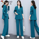 Woodpecker single/suit 2025 new spring socialite small fragrant suit professional royal sister wide-leg pants two-piece suit women summer black jacket + pants + white vest light and thin M