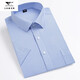 Sieben Wolf-Herren-Kurzärärmel-Shirt 2025 Sommer mittleren Unternehmens Casual Vielseitiger und atmungsaktives Baumwoll-Professional-Arbeitshirt DX6623 38