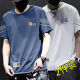 Byphytee Summer Sail Seda Camiseta de seda Hombres Reductor de cuello redondo Camino rápido Manga corta delgada Media transpirable Top de gran tamaño Sports de hombres sueltos T678 Negro + T679 White [paquete de dos piezas] M Recomendado 80-100Jin [Jin equivale a 0.5 kg]