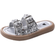 Adorables pantoufles de filles portent l'été nouveau paillettes argentées à la mode fille princesse chaussures pantoufles argent [9913 pantoufles] 26 _shoes longueur d'environ 16,3 cm