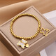 Anst Old Phoenix Gold Store Plated 18K Gold Titanium Steel Bracelet Style coréen Fashionable and Everypic Titanium Steel Bracelet Femmes 6627 Gold 20cm