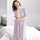 Modal Nachthemd für Frauen Sommermodal Sommerpyjamas für Frauen 2025 Neues dünnes Kurzarm Lose große Sommer Ladies M686 Violet 2xl [140-160jin [Jin entspricht 0,5 kg]]