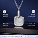 Gold Supreme Square Mirror Platinum Necklace PT950 Pendant Platinum Necklace Birthday Gift Women's Price 4.29g