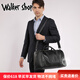 Walker Shop旅行包【优选头层牛皮】商务出差大容量旅行包男手提包单肩包 黑色 29cm*28cm*49cm