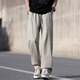 Woodpecker casual pants for men 2025 summer trend ice silk loose straight pants for men teenagers versatile draping feeling high-end trousers for men 6636 gray 4XL recommended 180-200Jin [Jin equals 0.5 kg]