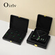 
Duobaoni light luxury jewelry box high-end leather jewelry display storage ring necklace earring box jewelry display gift box pendant/necklace box (black)-H15602