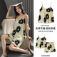 Langsha cool pyjamas pour femmes shorts de suspension d'été pour femmes Suit à poitrine sexy glacée et combinaison de vêtements de soie printemps et automne 50m9902 avec poitrine xl