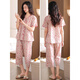 Palanto Frauen purer Baumwoll-Pyjamas dünne 2025 neue Sommer mittleren Alters in der mittleren Alter lässig Großgröße Home Clothing Set Herbst Frühling Rose [reines Baumwollweich und atmungsaktiv] 3xl [ca. 160-180jin [Jin entspricht 0,5 kg]]