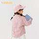 Balabala children's clothing children's shirts 2025 new girls and boys tops plaid shirts spring parent-child versatile red and white tones 00461 90