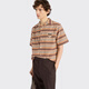 PRADA/Prada gift men's cotton striped bowling shirt ocher brown M