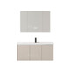 Flecha Space cremoso Gabinete de baño de aluminio Baño Cerámico Integrado Gabinete Gabinete Combinación Gabinete Washbasin Doble Abierto Gabinete principal 7040 Cerámica + Gabinete de espejo de arco