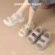 Sipuwang Sportsandalen für Frauen 2025 Sommer Neue hochgelöst dicke alleinige Schwamm-Schwamm-Kuchenschuhe tragen Anti-Rutsch-Strandschuhe Klettverschluss 693 Beige * Fersenheelhöhe 6,5 cm 39
