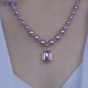 Ai Murphy's new purple shell bead necklace, simple and elegant, niche clavicle chain, versatile sweater chain, atmospheric and fashionable pendant, square purple shell bead necklace