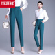 Hengyuanxiang Harun Hosen Frauen 2025 Neue Sommer hohe Taille Slim Loeter Casual Sports Black Small-Foot Carots Hose Black [gute Qualität] Neun-Punkte [80-95]