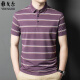CEO Yageol Mulberry Silk Kurzarm T-Shirt für Männer 2025 Sommer neu gestreiftes Lappel mittlerer Alters-Outfit Polo-Hemd für Männer 826 Green M 165 [Vorgeschlagen 100-125jin [Jin gleich 0,5 kg]]