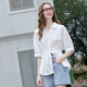 Baitu betu women's clothing 2025 summer new shirt lazy versatile and versatile not easy to wrinkle irregular top for women 2507T24 white M