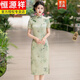 恒源祥香云纱重磅真丝改良旗袍裙走女高端大牌桑蚕丝中年洋气妈妈连衣裙 母亲节-826款 4XL 135-145斤
