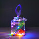 Canned fish stall artifact 500ml Internet celebrity square luminous small goldfish tank night light night market stall betta fish tank Square canned fish 3 sets (5-piece set, fish not included)