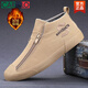 
CARTELO 2025 winter men's shoes new style cloth shoes men's plus velvet warm cotton shoes zipper trendy shoes casual shoes canvas shoes 9922 all black [added velvet] 39 [leather shoes size]