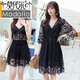 
Modal large-size swimsuit for women fat mm long 200 Jin [Jin equals 0.5 kg] cover belly and make you look slim and sexy three-piece set big breast split high waist swimsuit 6196 three-piece set - black M Recommended 80-95 Jin [Jin equals 0.5 kg]