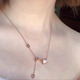Kawamori small waist necklace 18K rose gold mini spring trumpet color gold full diamond pendant clavicle chain for women high-end rose gold mini spring trumpet