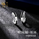 Zhen Shang Silver China Gold Authorized S925 Silver Earrings Men's Earrings Pendant Birthday Gift Anniversary for Boyfriend and Husband