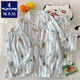 Woodpecker 2025 new pure cotton gauze pajamas for women in summer short-sleeved three-piece set cute style striped dachshund dog home clothes Yunduo Cotton-J9901# Paradise Puppy Three-piece Set M [Suggestion 75-100Jin[Jin equals 0.5 kg]]