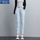 Modale neun-Punkte-hellblaue elastische Taille Jeans Lose großer Größe hoher Taille Neues kleines elastisches Harren Slim Dad Hosen 6630 Hellblau Harren 9-Punkt 28 Größe Zwei Fuß eins (100-110jin [Jin entspricht 0,5 kg])