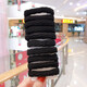 Manfuyu bold high-elastic threaded hair band Korean style simple hair tie towel ring headband for women without seams and no damage to the hair rubber band mesh black (10 pieces)