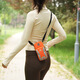 Running mobile phone sports arm bag for men and women sports fitness equipment arm arm storage outdoor small bag sports chest bag running arm bag-warm orange red