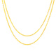 Mingzuan International Yellow 18K Gold 0-Necklace Women's Au750 Simple and Fashionable Interlocking Necklace Chain for Girlfriend's Birthday Gift