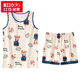 
Red bean (Hodo) integrated pajamas with breast pad for women in summer pure cotton thin vest for summer girls sleeveless home clothes suit with breast pad vest set-Y9856 M Women_Suggested 80-100Jin [Jin equals 0.5 kg]