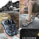 Outdoor sports sandals men's 2025 new summer outdoor wear wading shoes men's genuine leather non-slip beach shoes black-9898 38 standard sports shoe size