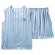Poresno Big Children's Pyjamas 12-15 Jahre alte Männer Sommer Eis Silk Männer Junior High School Schüler Sommer dünner Welle Summer Style Love 9905 Silbergrau Männer L (100-120 Jin [Jin gleich 0,5 kg]) gleich groß Größe
