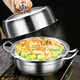 GEEGO304 stainless steel steamer, sauna, chicken, steam pot, soup pot, hot pot, edged stove pot, household steamer, cooking pot, stew pot, 304 steel thickened steam pot (with steaming sheet) 32cm