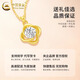 CHINA GOLD 18K gold necklace lucky four-leaf clover pendant high-end necklace jewelry Valentine's Day birthday gift for girlfriend 18K gold lucky four-leaf clover pendant - about 0.4g free silver chain weight is the total weight of the product K gold weight + topaz / others