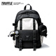 TRUFFLE campus large capacity student schoolbag male junior high school backpack female college student backpack computer travel bag SFG-black with beige and gray