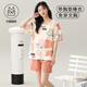 Modal Pajamas Pajamas El algodón de algodón de algodón de manga corta para mujeres con almohadilla integrada para el hogar para usar GXT1047 M de estilo de gran tamaño delgado (recomendado 75-95 Jin [Jin iguala 0.5 kg])