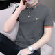 JEEP SPIRIT high-end trendy brand bead floor cotton embroidered Polo shirt men's slim short-sleeved T-shirt summer lapel top breathable half-sleeved S5012 model blue L suitable for 115-130Jin [Jin equals 0.5 kg]