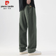 Pierre Cardin Casual Pants Men's Autumn and Winter Loose Straight Pants Men's Heavy Cotton Work Pants Men's Brown XL