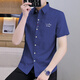 
Playboy (PLAYBOY) summer new short-sleeved shirt youth Korean style trendy youthful handsome slim-free solid color shirt embroidered thin style 829 white M M suggests 160-165c90-110Jin [Jin equals 0.5 kg]