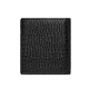 Pierre cardin men's genuine leather short wallet fashion business horizontal ticket clip multi-function card bag coin wallet high-end deerskin wallet black