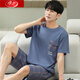 Langsha Men's Pyjamas Coton Pure Coton Pure Shorts à manches courtes 2025 Nouveau été de vêtements de maison lâche à grande taille HD9926 * H SUIT À MARQUE COURT COURT