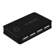 USB共享切换器多台共用一套KVM2进4出HU 普及版 USB2.02切1双向切换器 2主机共7