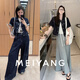 美洋（MEIYANG）夜幕线短袖外套 青春代名词翻领排扣牛仔上衣 深蓝色 M