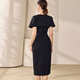 
ROEYSHOUSE Luoyi unique small shawl dress two-piece set 2025 summer new fashion slim fit set 12159 black L
