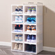 Xitianlong transparent shoe box side opening storage box anti-oxidation shoe cabinet home shoe storage box dormitory simple shoe rack 335x27 milk white 4 pack
