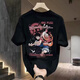 Jeep Spirit One Piece Anime Nika Luffy с коротким рукавом летние мужские и женские футболки Тренди Тренди Бренд Pure Cotton 220G Универсальный V1048 Black S