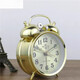 Extra lauter Sound Wake Up Horseshoe Mechanische Uhr Vintage Retro Nostalgic Metall Bewegung Manualuhr Wecker Blau Bronze 1585 [Batteriemodell]