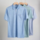 Hagelan Sonderangebot Daddy Trage Revers Ice Seide kurzärmeligte T-Shirt für Männer mittleren Alters für Herren-Freizeit-T-Shirt für mittlere und ältere dünne Polo-Eiseice-9923 Blue Real Pocket 3xl 56/185
